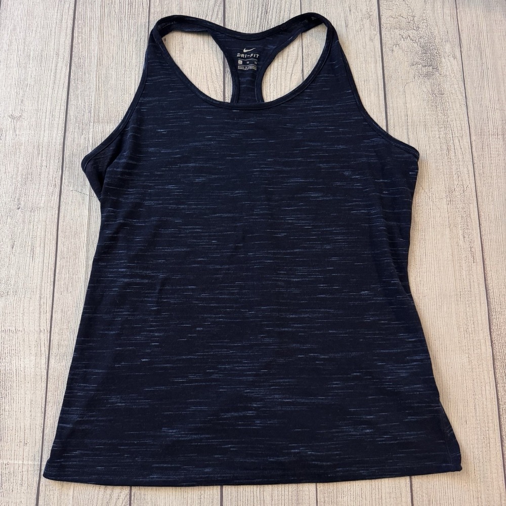 Nike Dri-FIT Women's XL Racerback Tank Top Blue Heather Mesh Running Workout